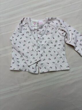 Pink Floral Button-Front Kids Shirt